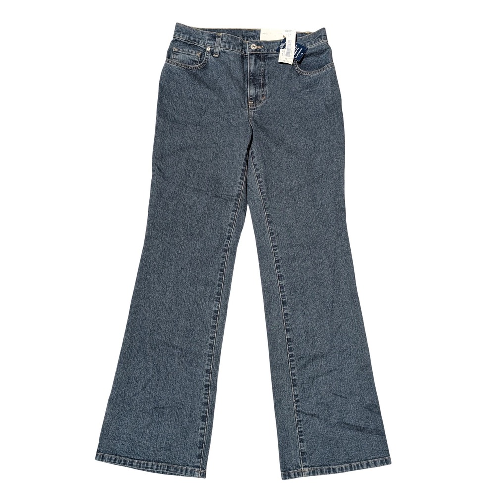 Lands End Jeans Womens 4 Blue Tinted Indigo Straight Stretch Vintage Y2K Retro